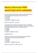 Master Electrician PREP  QUESTIONS WITH ANSWERS 2024/2025