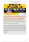 Pect PreK-4 Praxis Test Module 3 Exam Questions (115 terms) with Definitive Solutions Best Rated A+ 2023-2024