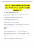 bio ch.9 mastering Questions  and Answers| Latest Update  Graded A+