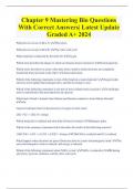 Chapter 9 Mastering Bio Questions  With Correct Answers| Latest Update  Graded A+ 2024 