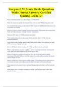 Starguard 5E Study Guide Questions  With Correct Answers| Certified  Quality| Grade A+