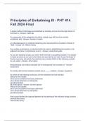 Principles of Embalming III - PHT 414 Fall 2024 Final Exam Questions and Answers