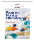 Test Bank For Focus on Nursing Pharmacology 8th Edition By Rebecca Tucker,  Amy M. Karch |All Chapters,  Year-2023/2024|