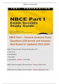 NBCE Part I - General Anatomy Exam Questions (236 terms) and Answers Best Rated A+ Updated 2023-2024.