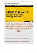 Part 1: General Anatomy (Irene Gold Packet) Exam Questions 725 Terms with Definitive Solutions Updated 2023-2024.