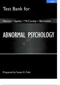 ABNORMAL PSYCHOLOGY NIETZEL SPELTZ MCCAULEY BERNSTEIN TEST BANK