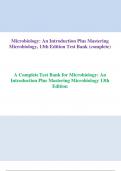 Microbiology: An Introduction Plus Mastering Microbiology , 13th Edition Test Bank (complete) | A Complete Test Bank for Microbiology: An Introduction Plus Mastering Microbiology 13th Edition.