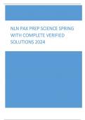 NLN PAX PREP Science Spring with complete verified solutions 2024