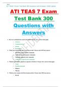 ATI TEAS 7 Exam Test Bank 300 Questions with Answers | 2022 update ATI TEAS 7 Exam Test Bank 300 Questions with Answers