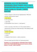 NURSING 412 ATI MATERNAL NEWBORN PROCTORED 2022/2023 EXAM REVIEW Questions & Answers Study Guide A+ Grade | 100% SOLVED