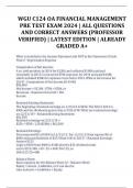 WGU C124 OA FINANCIAL MANAGEMENT PRE TEST EXAM 2024 | ALL QUESTIONS AND CORRECT ANSWERS (PROFESSOR VERIFIED) | LATEST EDITION | ALREADY GRADED A+