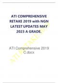 ATI COMPREHENSIVE RETAKE 2019 with NGN LATEST UPDATES MAY 2023 A GRADE. ATI Comprehensive 2019 C.docx lOM oAR c P S D | 2481 519 9 ATI COMPREHENSIVE C