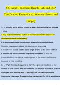 620 Adult - Women's Health - AG and FNP Certification Exam 4th ed. Winland-Brown and Dunphy Questions and Answers Updated (2023 / 2024) (Verified Answers)