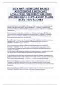 2024 AHIP - MEDICARE BASICS  ASSESSMENT & MEDICARE  ADVANTAGE PRESCRIPTION DRUG  AND MEDICARE SUPPLEMENT PLANS  EXAM 100% SCORES