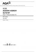 AQA GCSE MODERN HEBREW 8678/WF Paper 4 Writing Foundation Tier Mark scheme June 2023