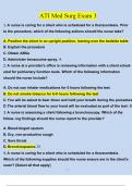 ATI MED-SURG PROCTORED EXAM 3 TEST BANK LATEST 2024 (NEW) WITH REVISED AND FULL 100% CORRECT ANSWERS.