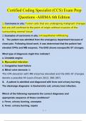 Certified Coding Specialist (CCS) Exam Prep Questions -AHIMA 6th Edition Questions and Answers Updated (2023 / 2024) (Verified Answers)