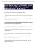 CRCR EXAM MULTIPLE CHOICE, CRCR Exam Prep, Certified Revenue Cycle Representative - CRCR (2023)