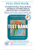 Test Bank for Psychopharmacology 3rd Edition by Jerrold S. Meyer