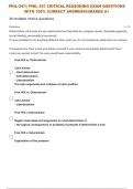 PHIL-347:| PHIL 347 CRITICAL REASONING EXAM 3 QUESTIONS  WITH 100% CORRECT ANSWERS| GRADED A+