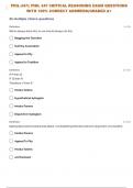  PHIL-347:| PHIL 347 CRITICAL REASONING EXAM 4 QUESTIONS  WITH 100% CORRECT ANSWERS| GRADED A+