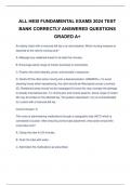 ALL HESI FUNDAMENTAL EXAMS 2024 TEST BANK CORRECTLY ANSWERED QUESTIONS GRADED A