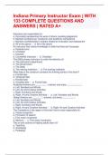 Indiana Primary Instructor Exam | WITH 133 COMPLETE QUESTIONS AND ANSWERS | RATED A+