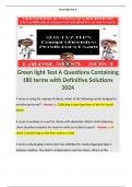 Green light Test A Questions Containing 180 terms with Definitive Solutions 2024. 