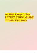 OLERE Study Guide LATEST STUDY GUIDE COMPLETE 2023