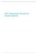 CRF Testing Exam Questions & Answers 2023-24