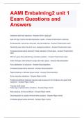 Bundle For AAMI Embalming I Exam Questions with Correct Answers