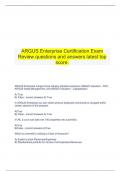   ARGUS Enterprise Certification Exam Review questions and answers latest top score.