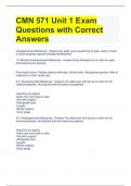 CMN 571 Unit 1 Exam Questions with Correct Answers