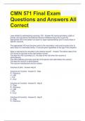 CMN 571 Final Exam Questions and Answers All Correct