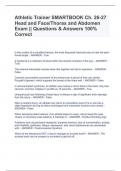 Athletic Trainer SMARTBOOK Ch. 26-27 Head and Face/Thorax and Abdomen Exam || Questions & Answers 100% Correct