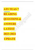 ati teas 7 english language usage EXAM QUESTIONS AND  ANSWERS LATEST UPDATE 2023-2024  RATED A+ 