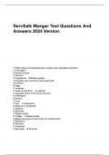 ServSafe Manger Test Questions And Answers 2024 Version