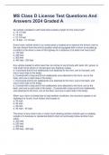 MS Class D License Test Questions And Answers 2024 Graded A