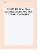 RELIAS ED RN A, EXAM 2024 QUESTIONS AND 100% CORRECT ANSWERS