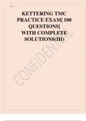 KETTERING TMC PRACTICE EXAM 100 QUESTIONS