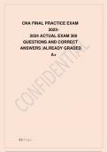 CNA FINAL PRACTICE EXAM 2023-2024 QUESTIONS AND ANSWERS.