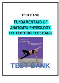 Fundamentals of Anatomy & Physiology 11th Edition TEST BANK ISBN- 978-0134396026 Latest Verified Review 2024 Practice Questions and Answers for Exam Preparation, 100% Correct with Explanations, Highly Recommended, Download to Score A+ 