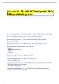 peds- unit 1 Growth & Development Quiz 2024 update A+ graded