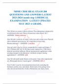 NBME CBSE REAL EXAM 200  QUESTIONS AND ANSWERS LATEST  2023-2024 (usmle step 1)MEDICAL  EXAMINATION LATEST UPDATES  MAY 2023 A GRADE