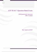 ATI TEAS 7 Question Bank Exam - 300 Questions & Answers (96% Verified) - Best Approved 2024