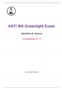 VATI RN Greenlight Exam - Questions & Answers (Scored A+) Best 2024 Version