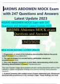 ARDMS ABDOMEN MOCK Exam  with 247 Questions and Answers  Latest Update 2023