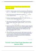 TLSAE Course Final Exam Questions and Answers 2024.