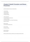 Chapter 6 Health Promotion and Illness Prevention with 100% correct answers 