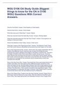 WGU D106 OA Study Guide (Biggest things to know for the OA in D106 WGU) Questions With Correct Answers.